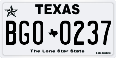 TX license plate BGO0237