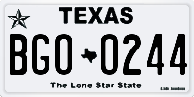 TX license plate BGO0244