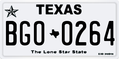 TX license plate BGO0264