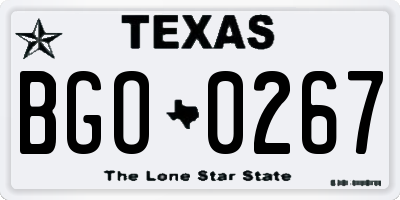 TX license plate BGO0267