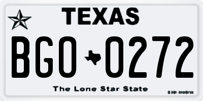 TX license plate BGO0272