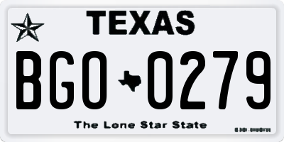TX license plate BGO0279