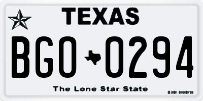 TX license plate BGO0294