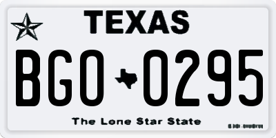 TX license plate BGO0295
