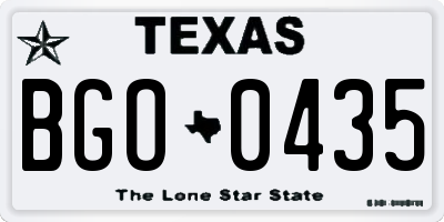 TX license plate BGO0435