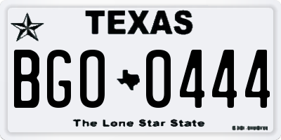 TX license plate BGO0444