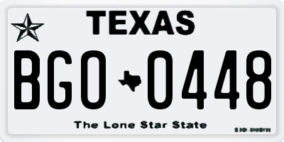 TX license plate BGO0448
