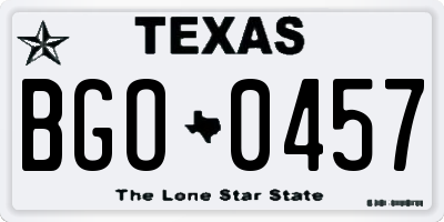 TX license plate BGO0457