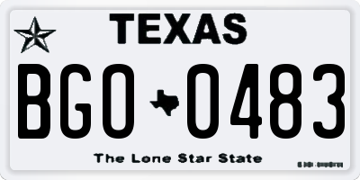 TX license plate BGO0483