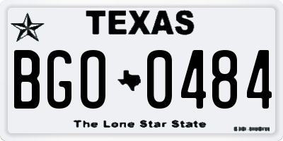 TX license plate BGO0484