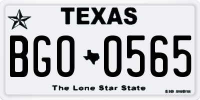 TX license plate BGO0565