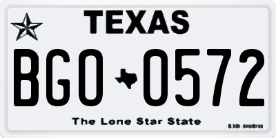TX license plate BGO0572