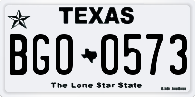 TX license plate BGO0573