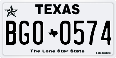 TX license plate BGO0574