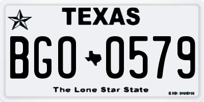 TX license plate BGO0579