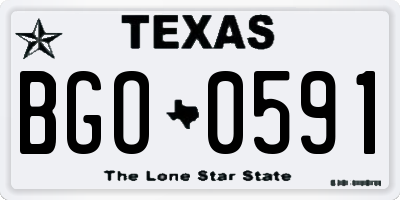 TX license plate BGO0591