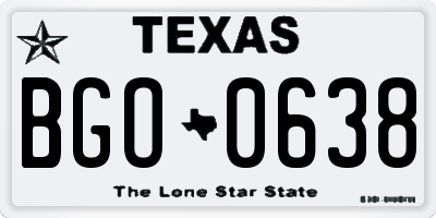 TX license plate BGO0638