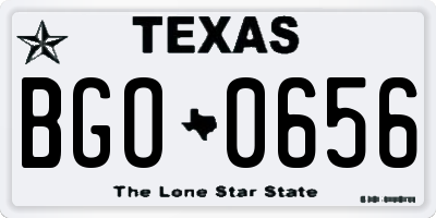 TX license plate BGO0656