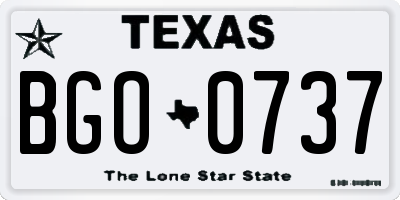 TX license plate BGO0737