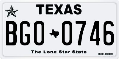 TX license plate BGO0746
