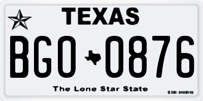 TX license plate BGO0876