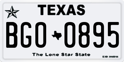 TX license plate BGO0895