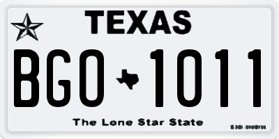 TX license plate BGO1011