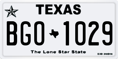 TX license plate BGO1029