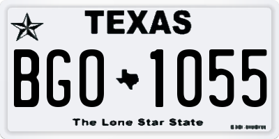 TX license plate BGO1055