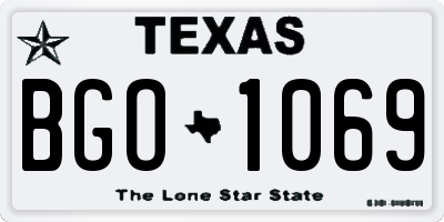 TX license plate BGO1069