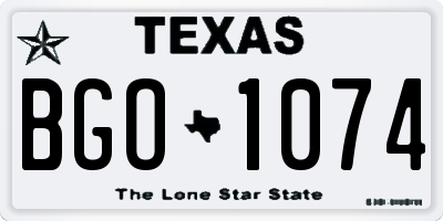 TX license plate BGO1074