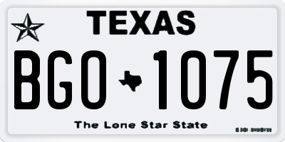 TX license plate BGO1075