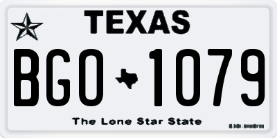 TX license plate BGO1079