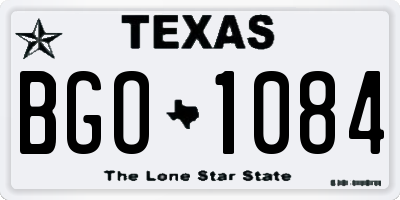TX license plate BGO1084