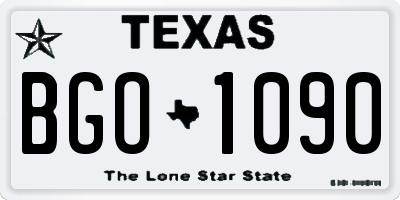 TX license plate BGO1090