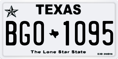 TX license plate BGO1095
