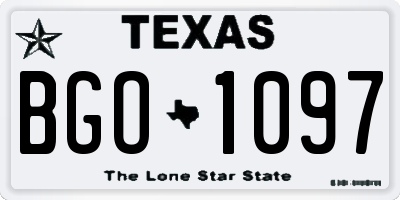 TX license plate BGO1097