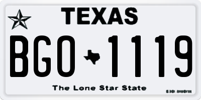 TX license plate BGO1119
