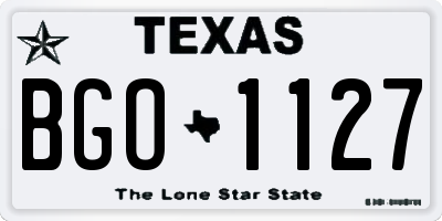 TX license plate BGO1127