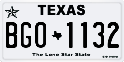 TX license plate BGO1132