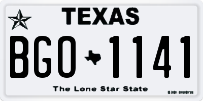 TX license plate BGO1141