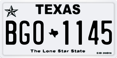 TX license plate BGO1145