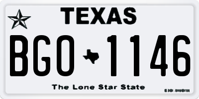 TX license plate BGO1146