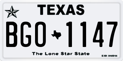 TX license plate BGO1147