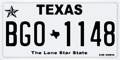 TX license plate BGO1148