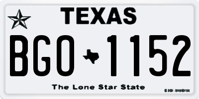 TX license plate BGO1152
