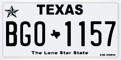 TX license plate BGO1157