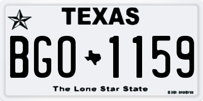 TX license plate BGO1159