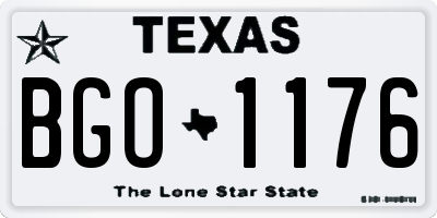 TX license plate BGO1176