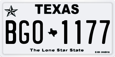 TX license plate BGO1177